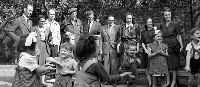 Children in the orphanage for survivors established by the Jewish community after the war, Bratislava Children in the orphanage for survivors established by the Jewish community after the war, Bratislava