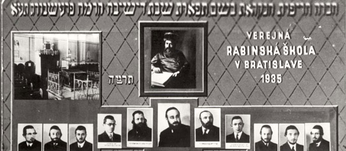 Students at the Pressburg Yeshiva in Bratislava, 1935 Students at the Pressburg Yeshiva in Bratislava, 1935