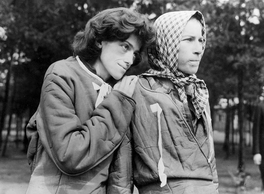 Two survivors, after the liberation. Bergen Belsen, Germany, April 1945