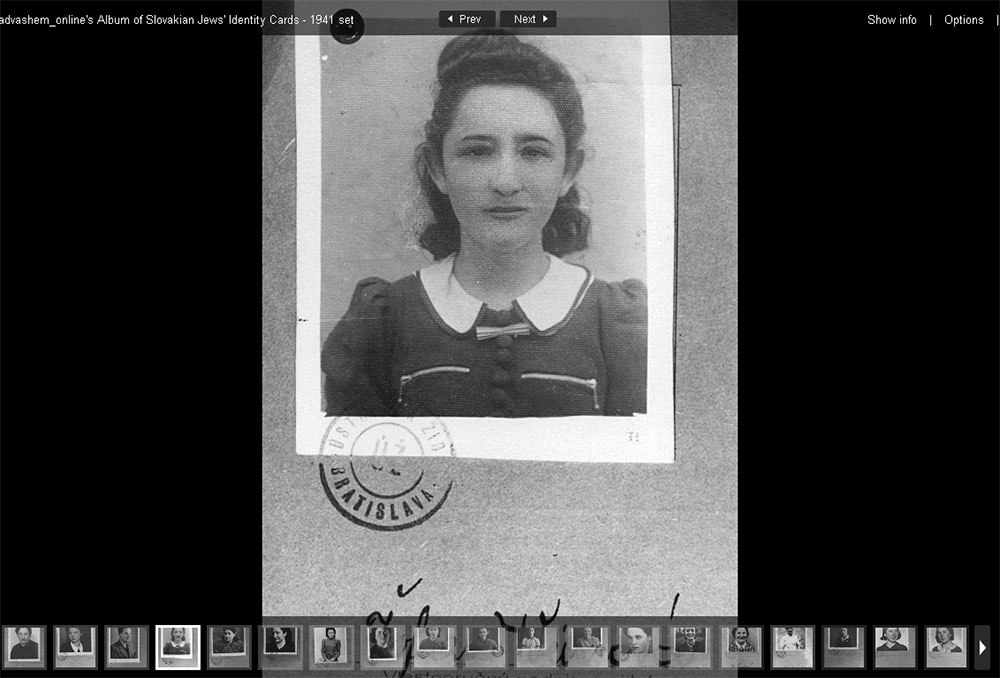 An Album of Slovakian Jews' Identity Cards