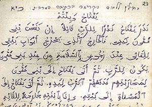 Excerpts from textbooks for the study of Arabic from the Theresienstadt ghetto