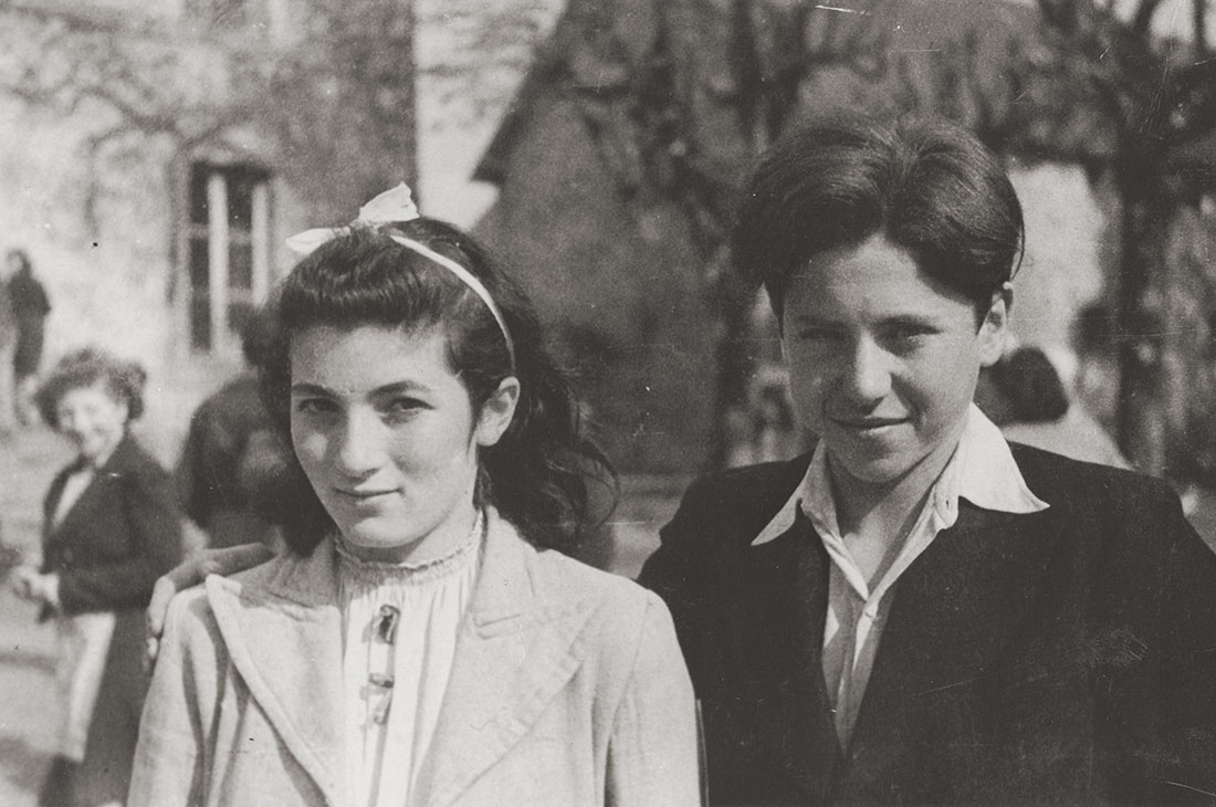 Stephan Lewy with Louise Budnick at the Chabannes children's home, May 12, 1942. The photo was given to Stephan on the eve of his departure for America