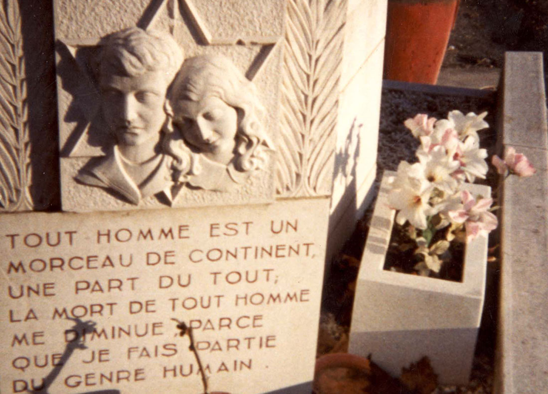 Part of the memorial to the children of Izieu that was established in 1946 at the site of the children's home
