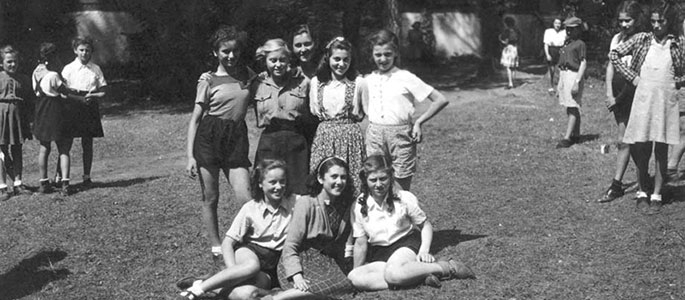 Child survivors during their daytime activity in the Bnei Akiva dormitories. Bratislava, 1946 Child survivors during their daytime activity in the Bnei Akiva dormitories. Bratislava, 1946