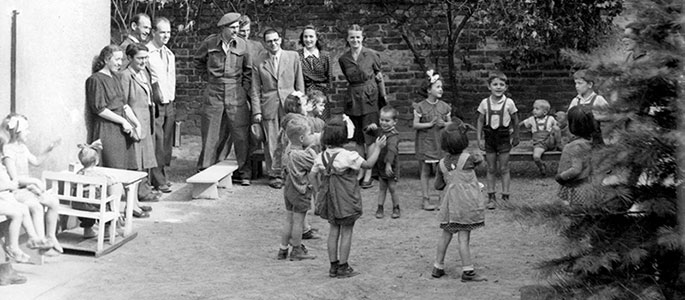 Children in the orphanage for survivors established by the Jewish community after the war, Bratislava