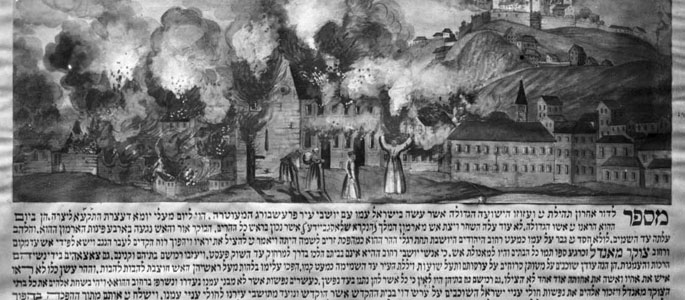 A sign listing the names of donors to the Jewish community in Bratislava (Pressburg)