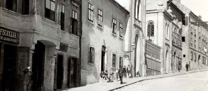Zámocká Street in the Jewish Quarter of Bratislava before the war. Zámocká Street in the Jewish Quarter of Bratislava before the war.