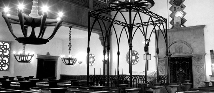 The interior of the synagogue in Bratislava before the war The interior of the synagogue in Bratislava before the war
