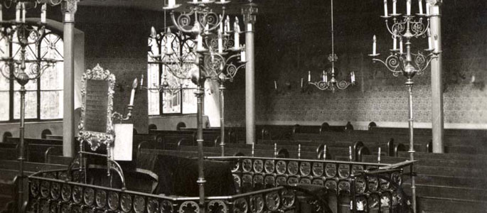 The interior of the synagogue in Bratislava before the war The interior of the synagogue in Bratislava before the war