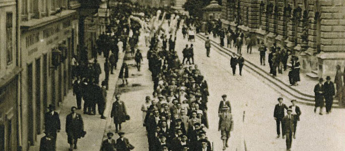 Members of the Maccabi Hatzair youth movement on a parade through the streets of Bratislava, 27-29 June 1925 Members of the Maccabi Hatzair youth movement on a parade through the streets of Bratislava, 27-29 June 1925