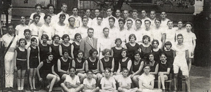 Members of the Maccabi Hatzair youth movement, 16 July 1928 Members of the Maccabi Hatzair youth movement, 16 July 1928