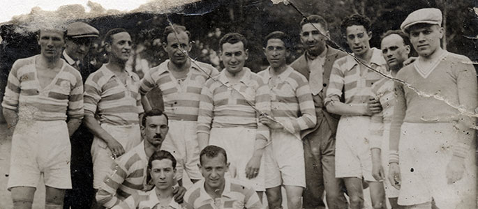Members of the Maccabi Hatzair soccer team (MSK - Makkabea Sportuvy Klub), 6 April 1929 Members of the Maccabi Hatzair soccer team (MSK - Makkabea Sportuvy Klub), 6 April 1929