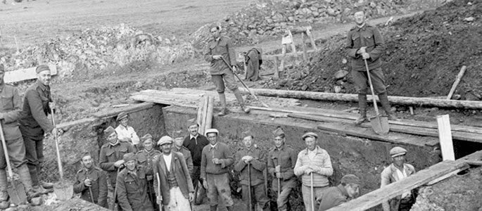 A forced labor company of the Sixth Slovak Brigade, at work