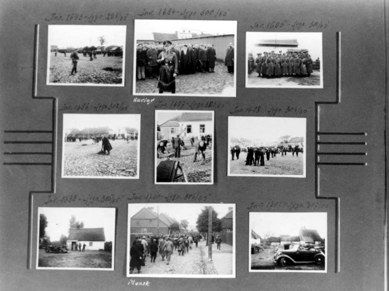 Page from an album showing pictures of Plonsk during the war Page from an album showing pictures of Plonsk during the war