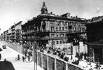 The entrance gate to the Warsaw Ghetto, and part of its surrounding wall, July 1942 The entrance gate to the Warsaw Ghetto, and part of its surrounding wall, July 1942