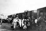 Warsaw, Jews being loaded onto deportation trains, 1942 Warsaw, Jews being loaded onto deportation trains, 1942