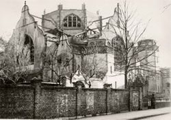 Ruine der „neuen” Synagoge in Bielefeld, Blick von der Falkstraße