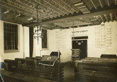 Würzburg, das Innere der Synagoge in der Lehrerbildungsanstalt, vor dem Krieg
