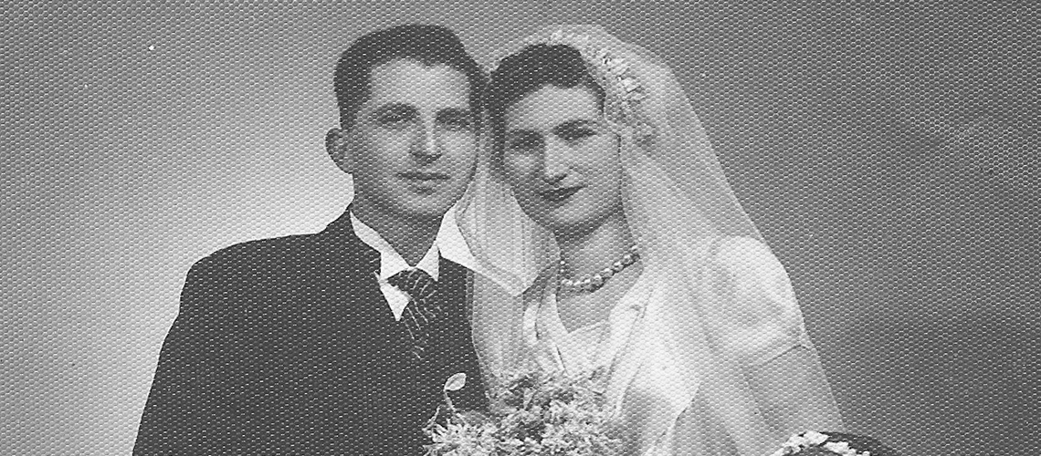 Karolina Daniel and Lazar-Eliezer Kasorla on their wedding day, Thessaloniki, 15 February 1939