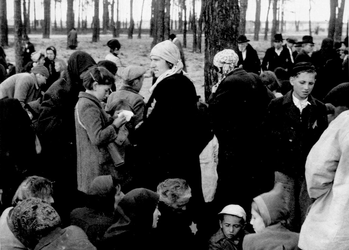 More scenes of the peaceful interval in the grove before the Jews are driven into the undressing room