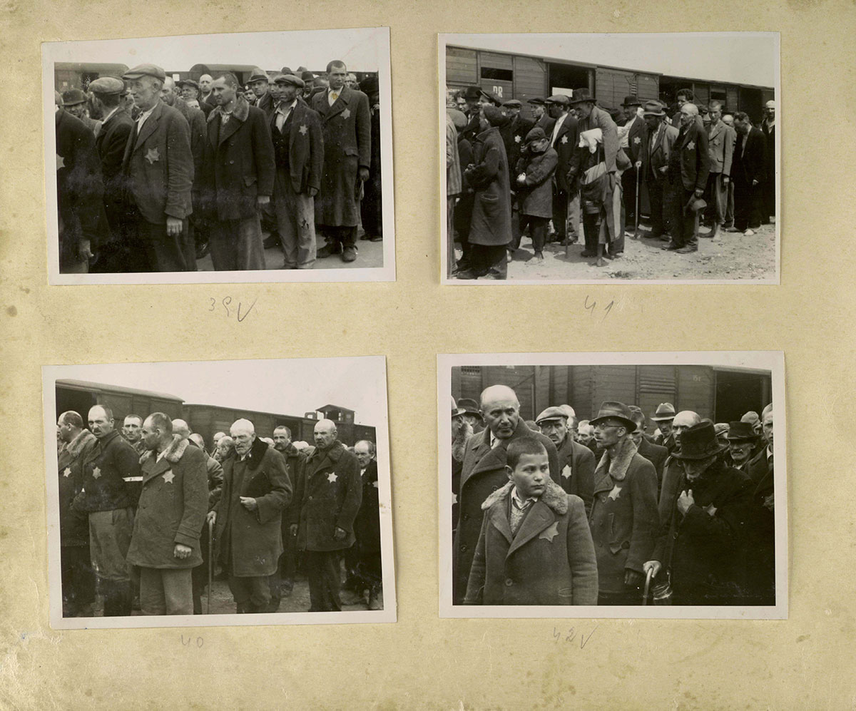 Jews forced to stand in line before the beginning of the selection