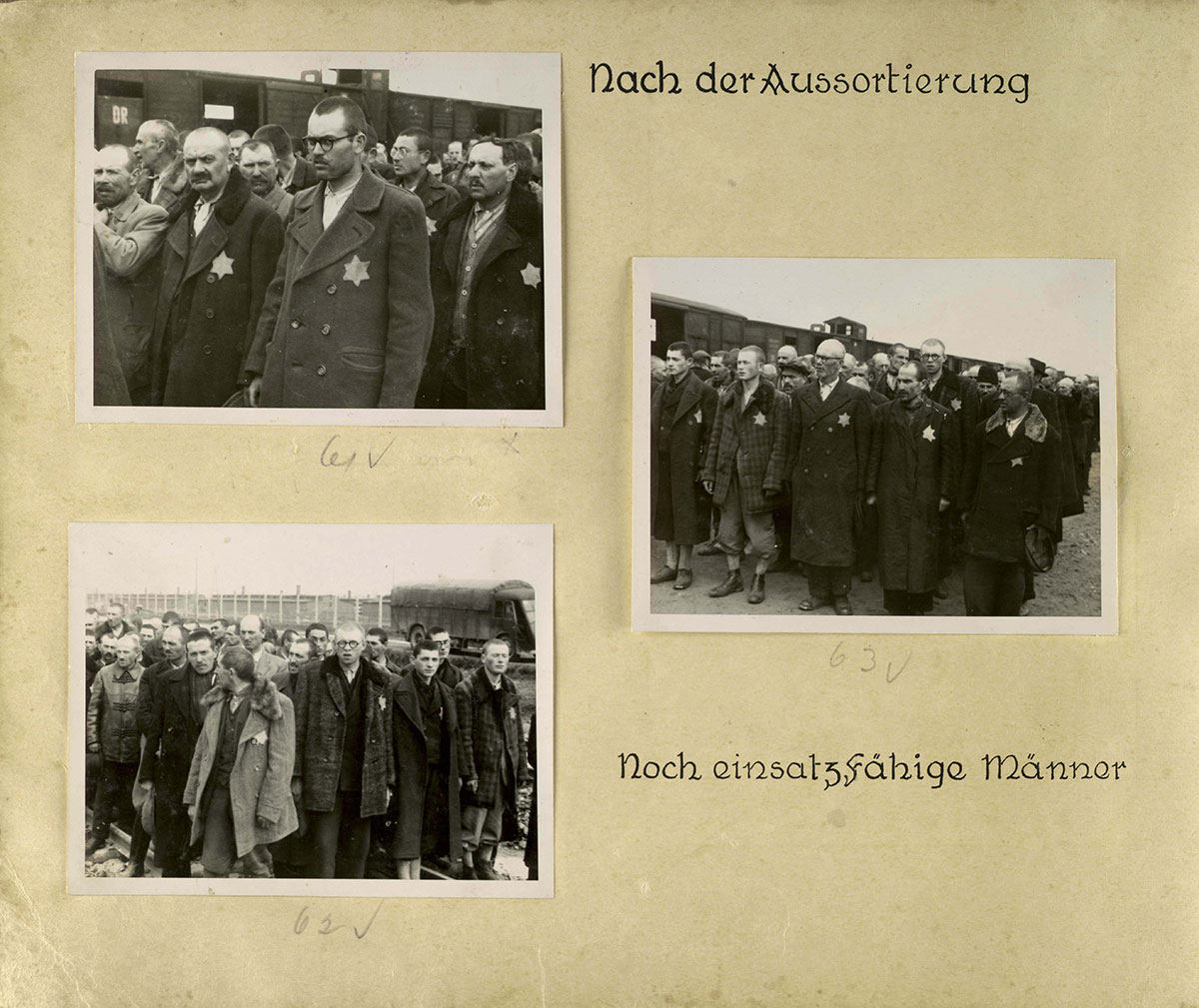 Jewish men after the selection 
