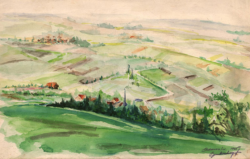 Jakob Zim (Cymberknopf). "View of Buchenwald, a Few Days after Liberation"