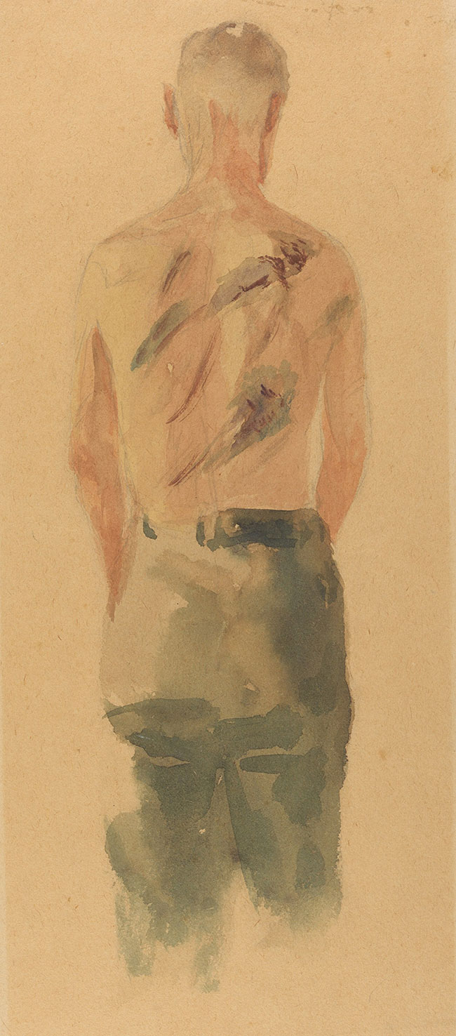Jacob Lipschitz (1903–1945). "Beaten (My Brother Gedalyahu), Kovno Ghetto, 1941–1944"