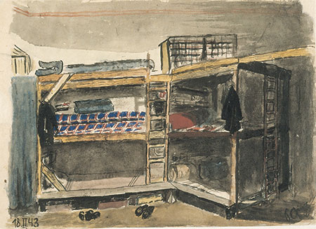 Petr Ginz (1928 - 1944). Interior of Living Quarters in the Theresienstadt Ghetto
