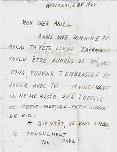 "In another week it will be your birthday. How I long to be with you, to kiss you and play with you…"