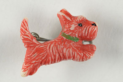Brooch in the shape of a puppy that Anna Nussbaum received as a parting gift from her father when she left Vienna on a Kindertransport