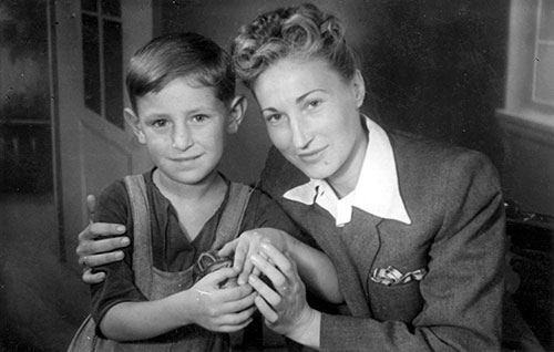 The Righteous Among the Nations Genowefa Majcher with the rescued Michael Rozenshein, summer 1947