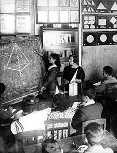 Math lesson in the Jewish school, Zhitomir, Ukraine, 1938