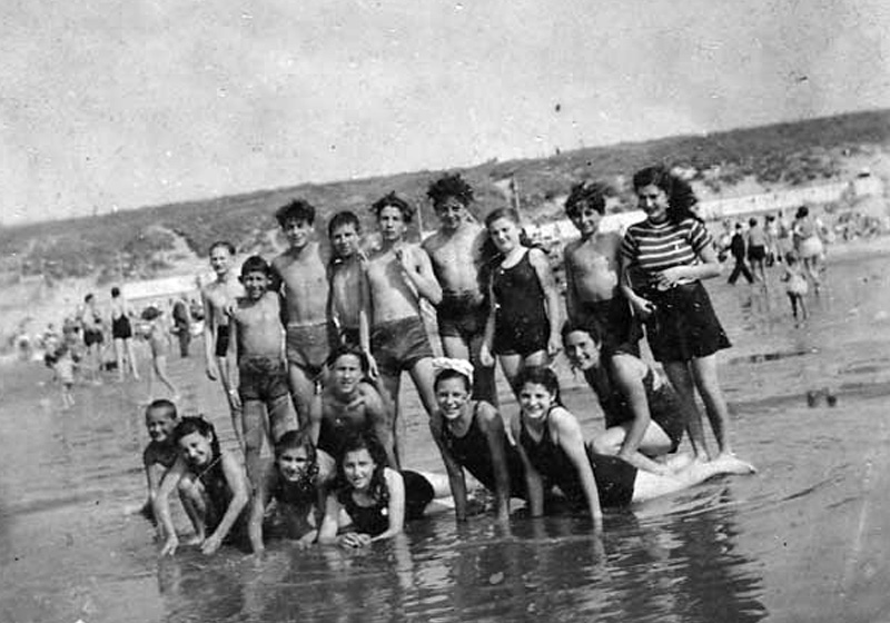 Children from the "Ilania" children's village at the seaside in Zandvoort, the Netherlands.  Summer 1948