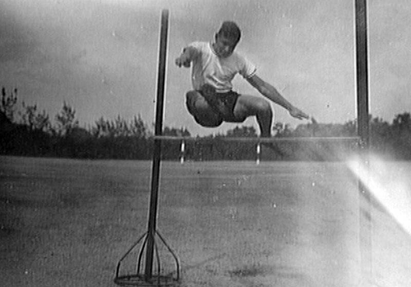 Erich Stiefel (Eliyahu Ben Yehuda) performing the high-jump, Gelsenkirchen, Germany, 1920s