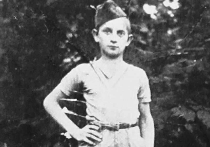 András-Shimon Dickmann at the children's home in Deszk, Hungary, 1946