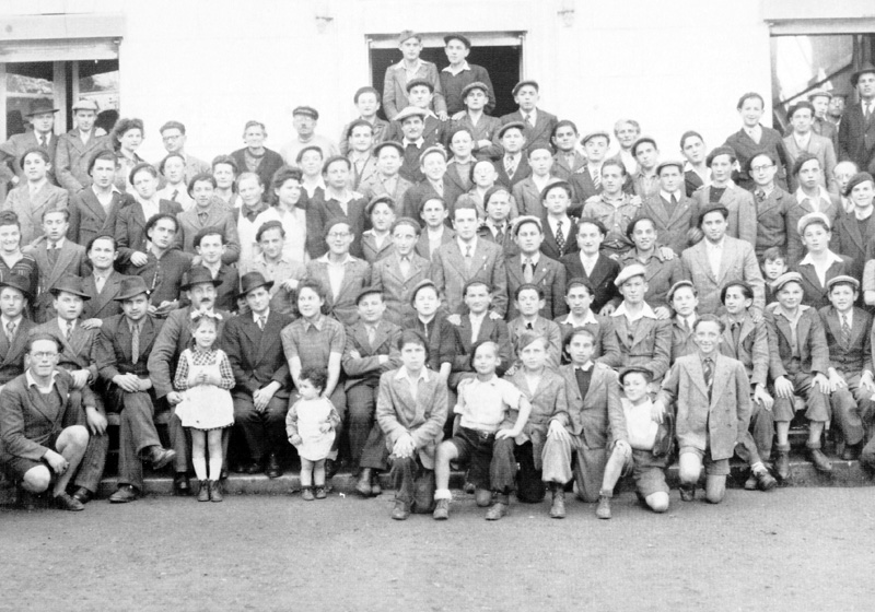 The children and staff at the children's home in Ambloy, France, 1945
