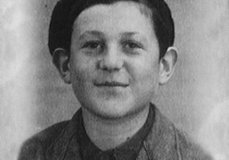 Chaim-Zvi Lorenz at the children's home in Taverny, France, 1946