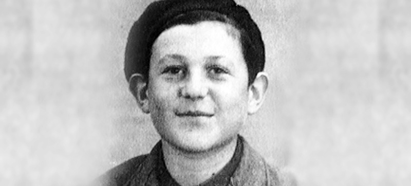 Chaim-Zvi Lorenz at the children's home in Taverny, France, 1946
