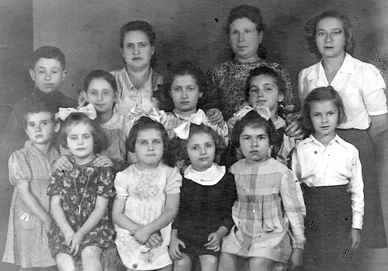 Girls at the children's home in Zabrze with their caretakers and counsellors