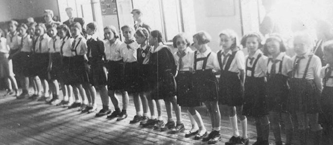 Members of Bnei Akiva at assembly. Bratislava, 1946