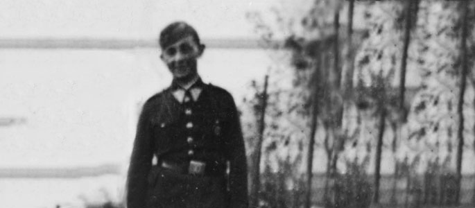 Tibor Zvi Goldstein, a Jewish soldier in the Slovakian Army, during his mandatory military service, 1932. Goldstein immigrated to Eretz Israel in 1935