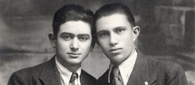 Brothers Sholmo and Zvi Reiter, in Bratislava, before the war