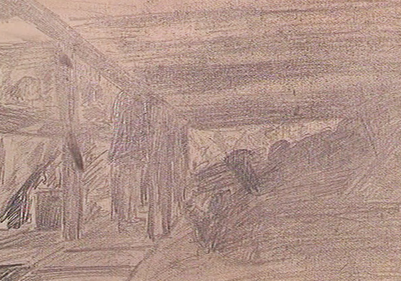 Sleeping quarters on the "Yagur",  drawn by Ernst-Menahem Rozen