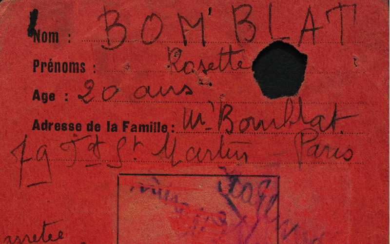 Carte de Rosette Bomblat