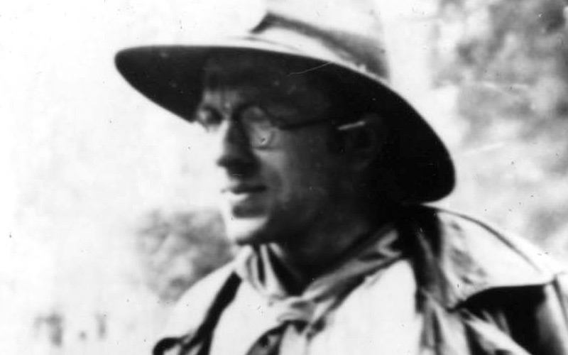Léo Cohn in Scouts uniform, the yellow star clearly visible on his shirt.  France, during the war.

