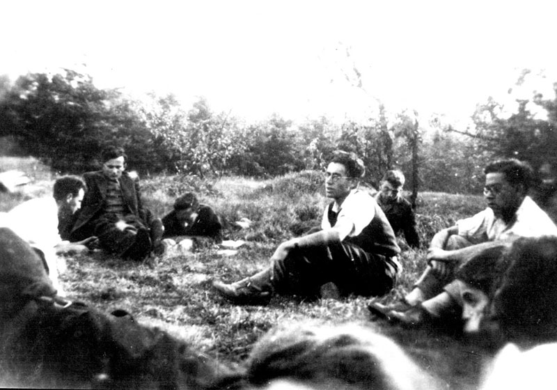 Group of activists in the Pioneer Underground in the Netherlands in the Holocaust period.  Featured in the photo: Kurt Hanneman and Joachim Simon ("Shushu")