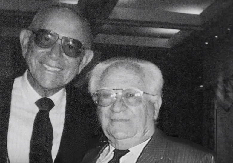 Dr. Shimon-Simon Lubicz (right) with Zvi Michaeli, whom he saved in Auschwitz. France, 1994