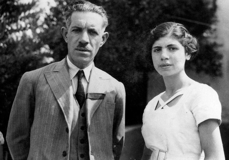 Shimon Mahel and his daughter Eleonora. Thessaloniki, 1936.  Both were murdered at Auschwitz