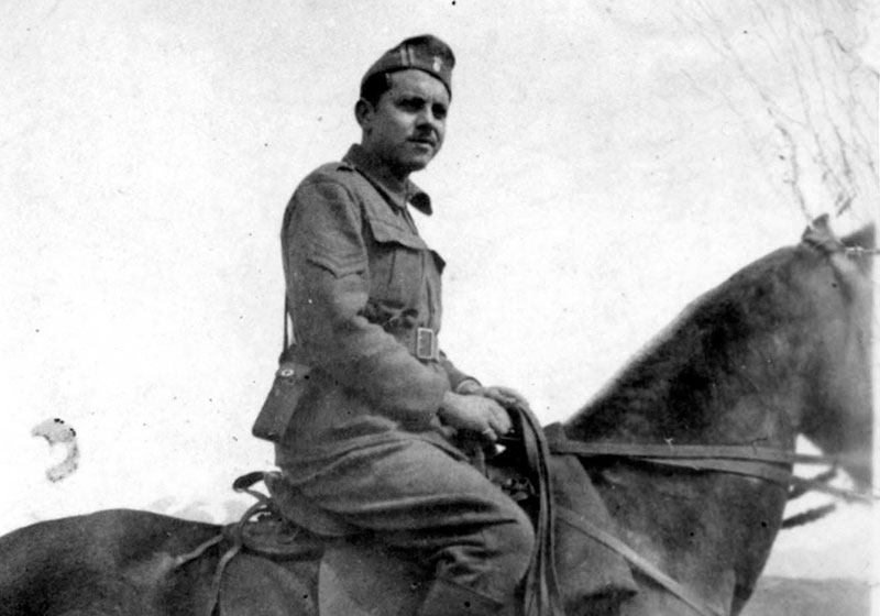Siman-Tov Mahel (Zvi Michaeli) in Greek cavalry uniform, 1941 